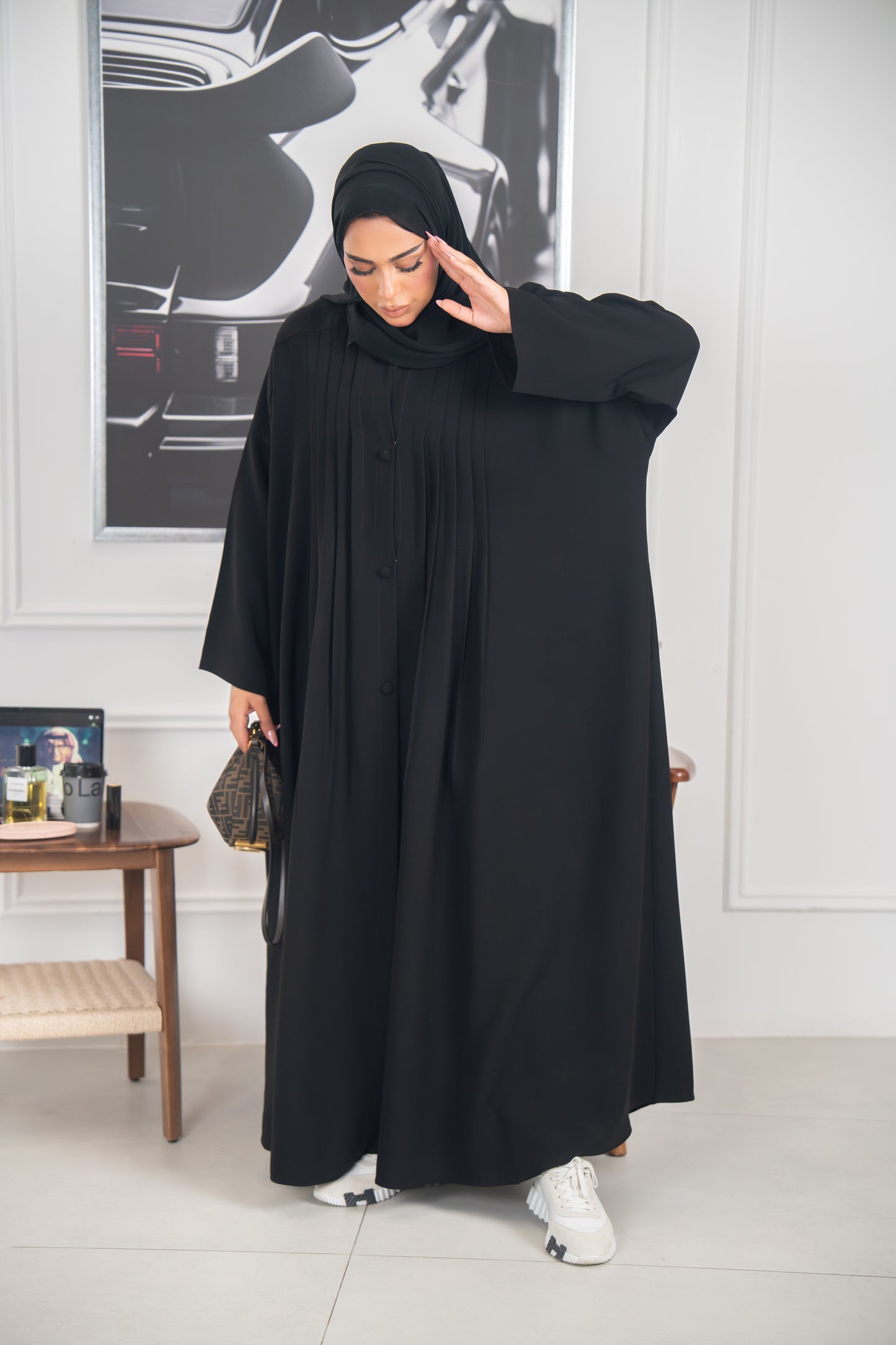 Tayrah Abaya – Pleated Elegance in Motion