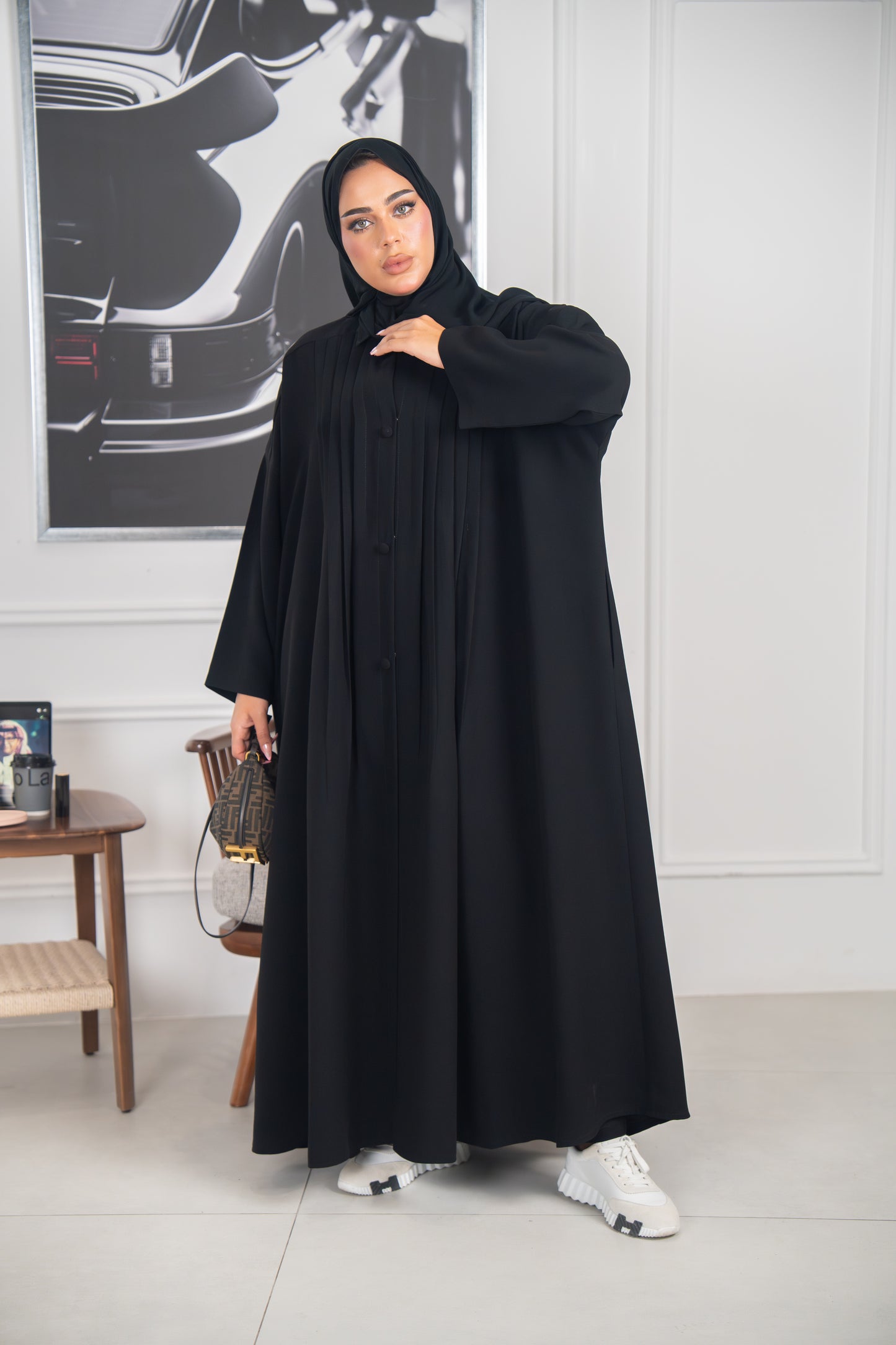Tayrah Abaya – Pleated Elegance in Motion