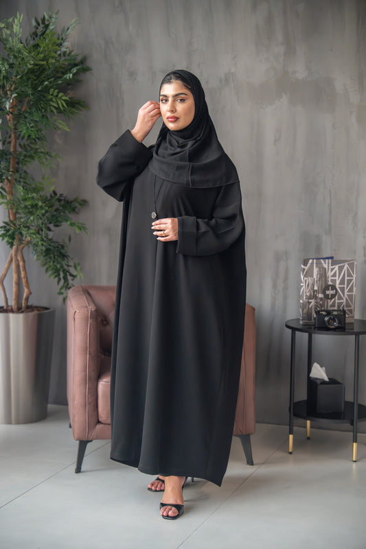Minimalist One-Button Abaya
