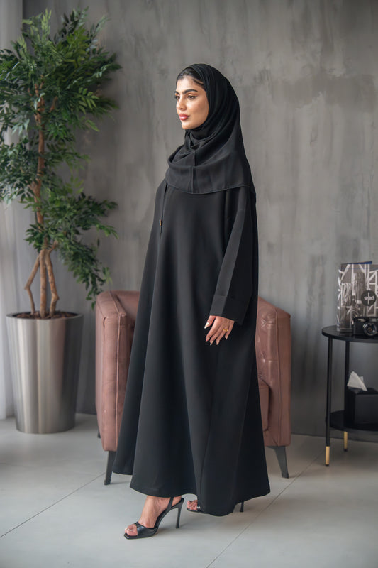 Minimalist One-Button Abaya