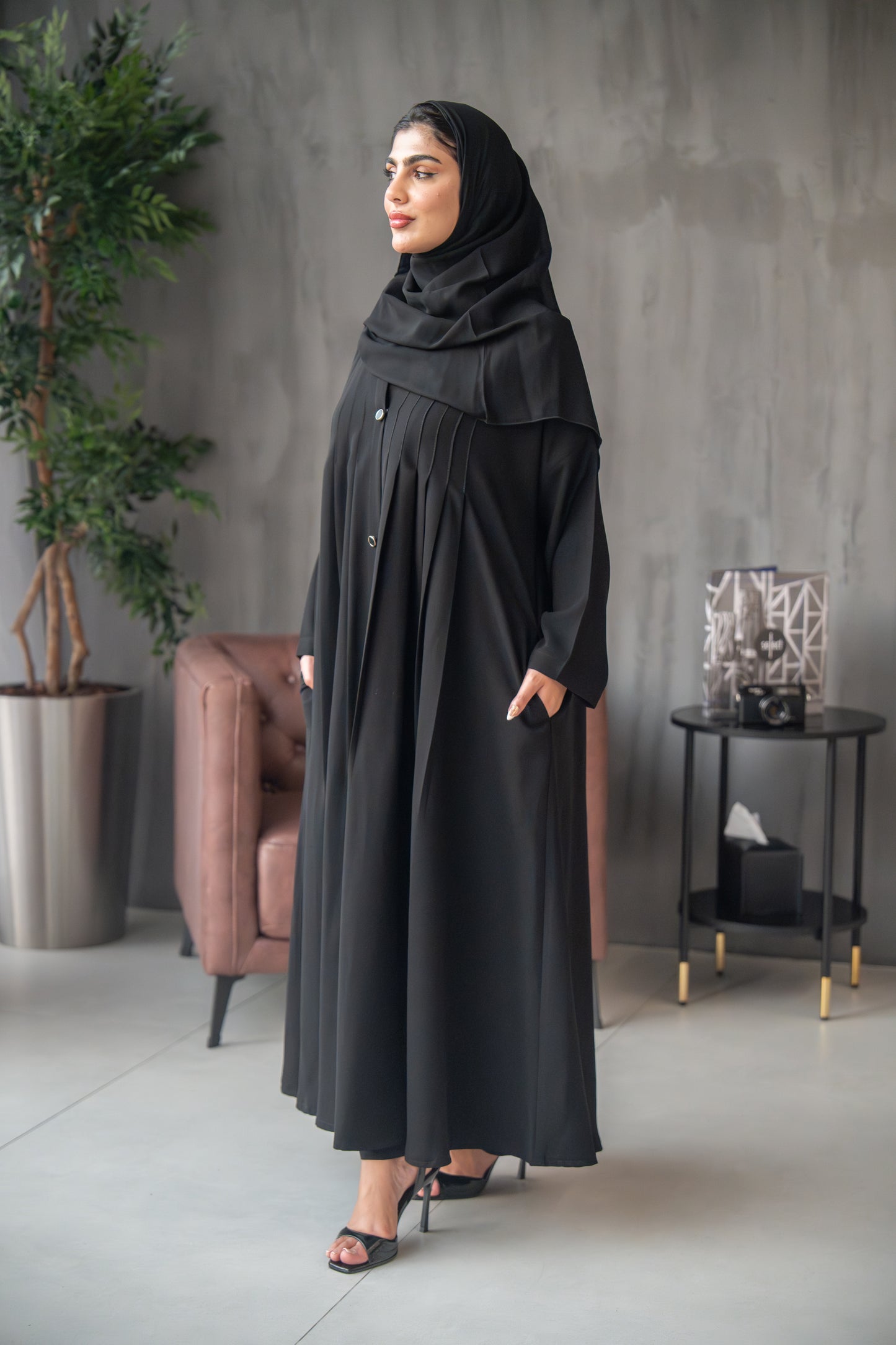 Pleated Elegance Abaya