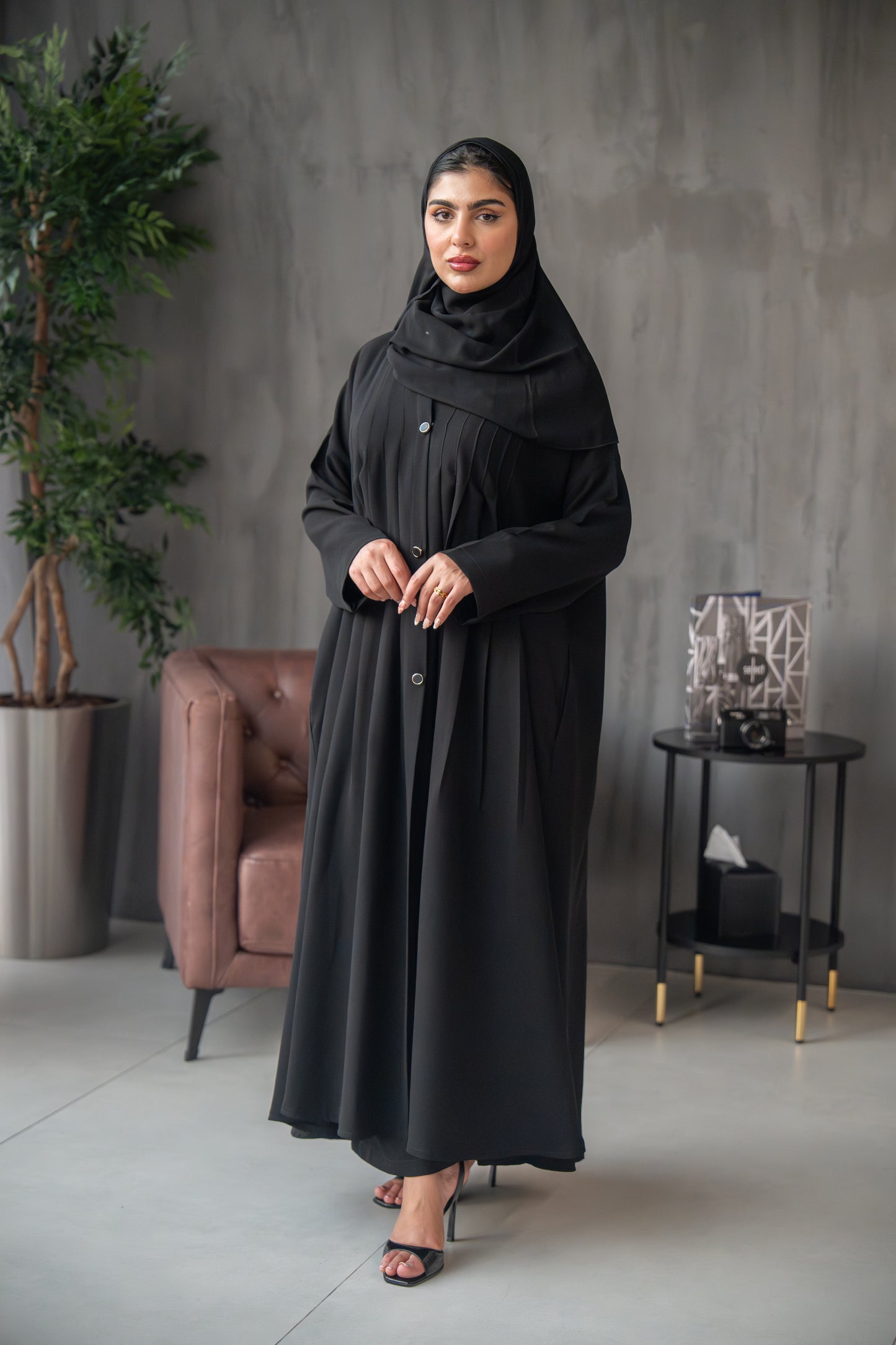 Pleated Elegance Abaya