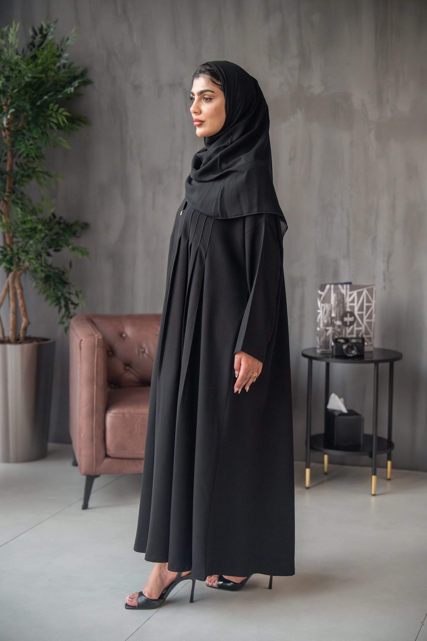 Pleated Elegance Abaya
