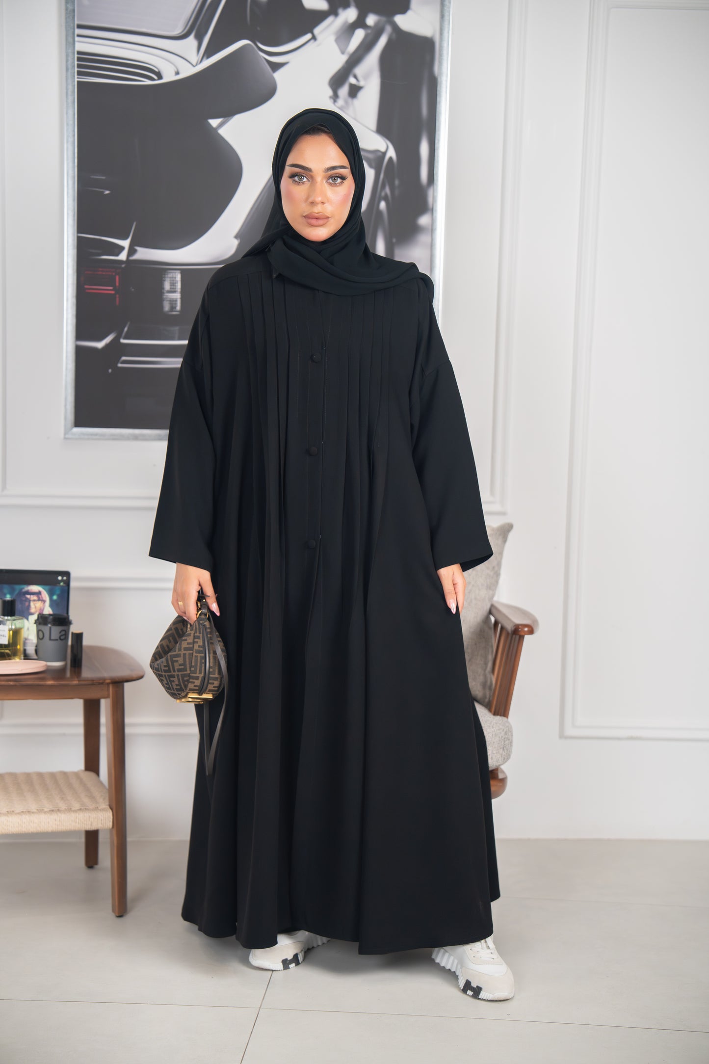 Tayrah Abaya – Pleated Elegance in Motion