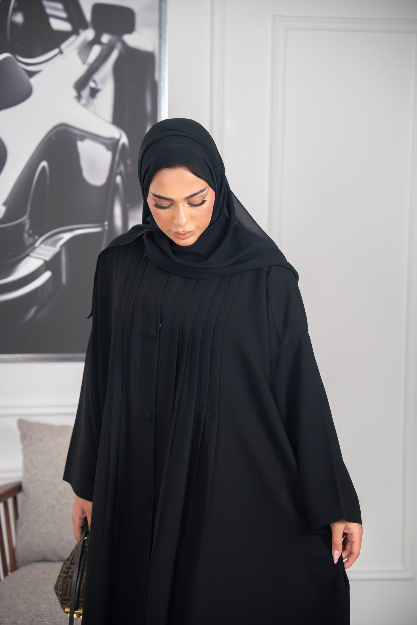 Tayrah Abaya – Pleated Elegance in Motion